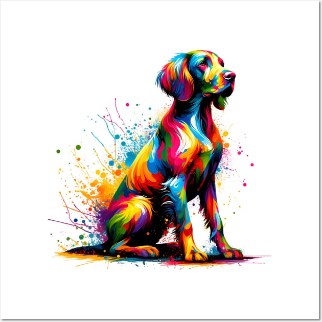 Vivid Colorful Splash Art Pudelpointer in Motion Wall Art by ArtRUs